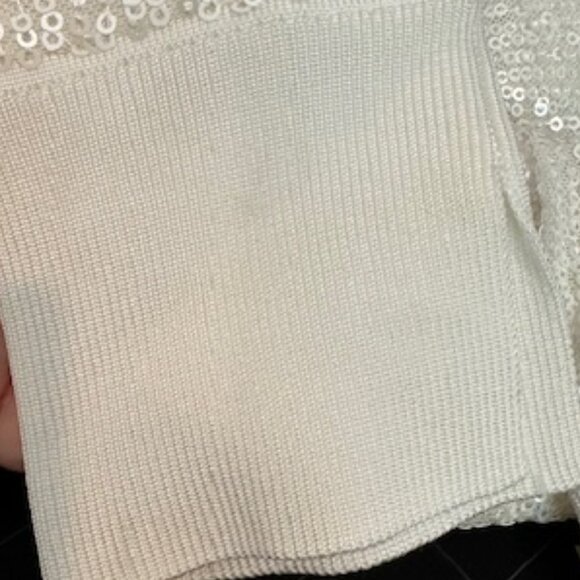 ALLSAINTS Juela Women's White Sequined Stretch Sweater Lined, XS - Picture 10 of 11